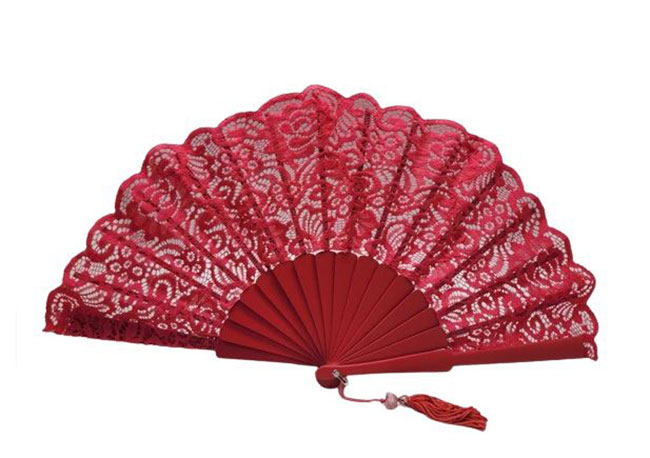 Strawberry Lace Fan for Ceremony